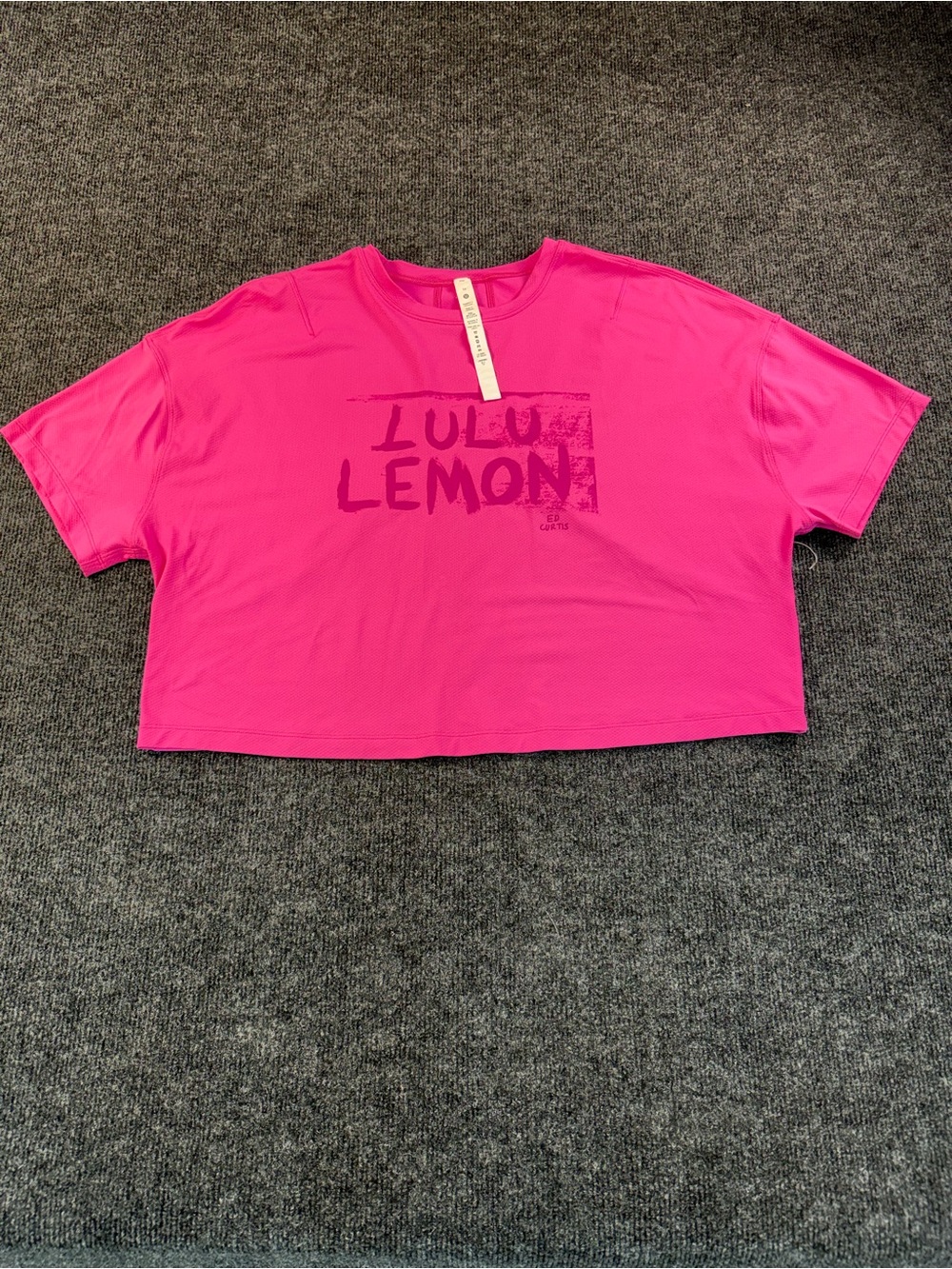 lululemon athletica Hot Pink Logo Crop Tee